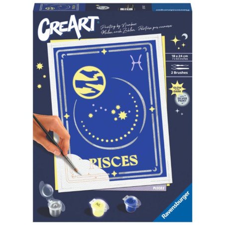 Kit para pintar con numeros ravensburger creart serie trend d zodiac: piscis