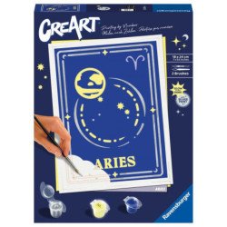 Kit para pintar con numeros ravensburger creart serie trend d zodiac: aries