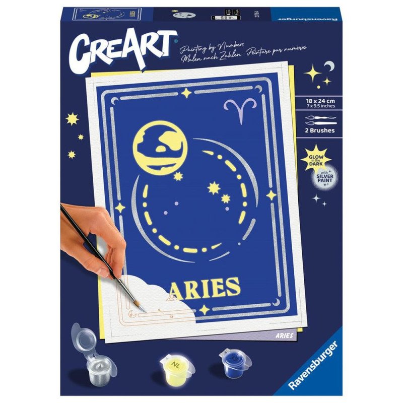 Kit para pintar con numeros ravensburger creart serie trend d zodiac: aries