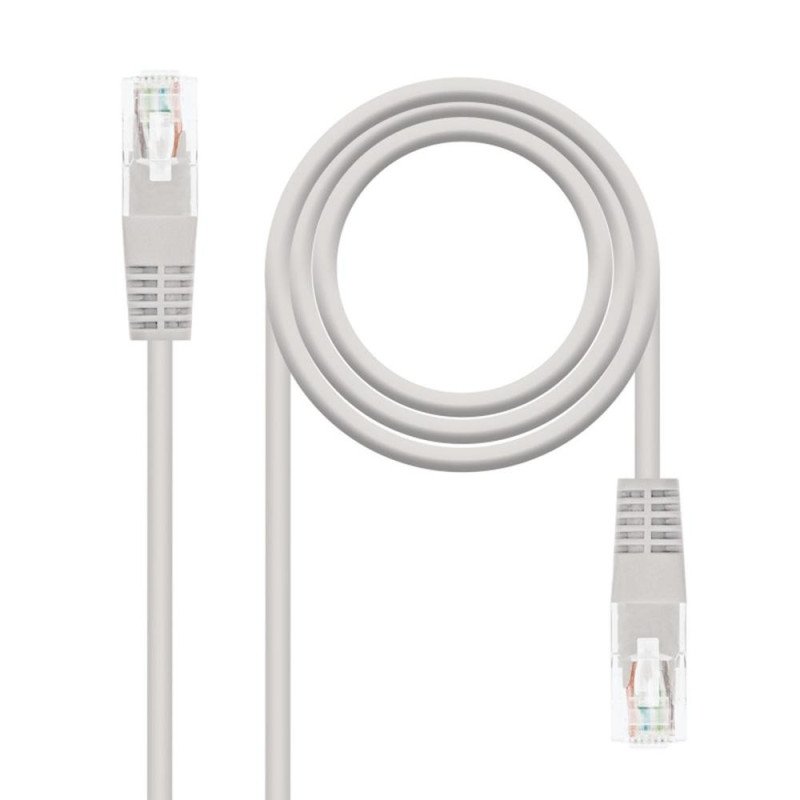 Cable red nanocable latiguillo rj45 utp cat5 0.5m gris