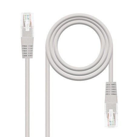 Cable red nanocable latiguillo rj45 utp cat5 0.5m gris