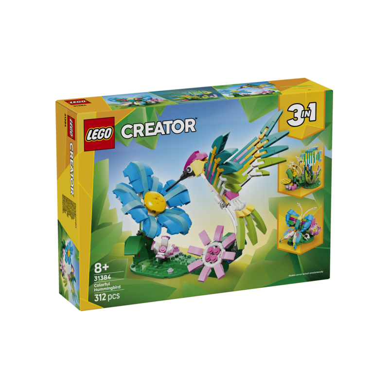 Lego creator 3 animales de juguete en 1 colibri de colores