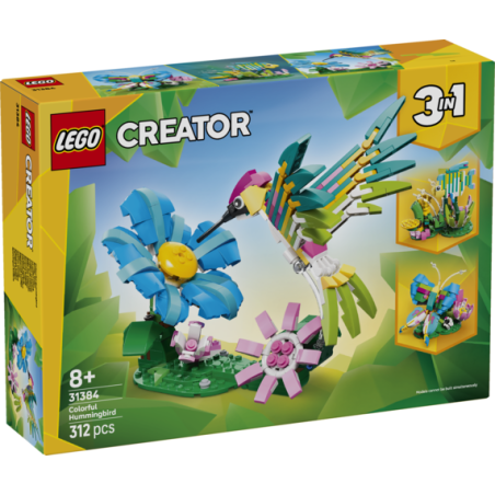 Lego creator 3 animales de juguete en 1 colibri de colores