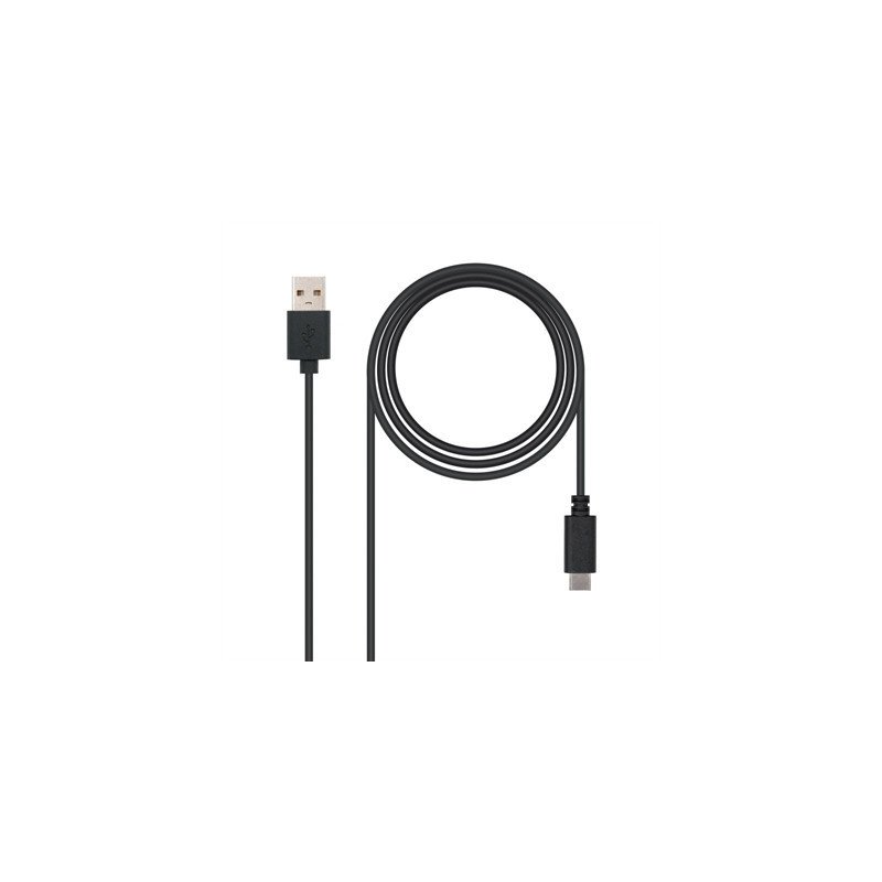 Cable usb tipo c a usb tipo a nanocable 0.5m - macho - macho - negro