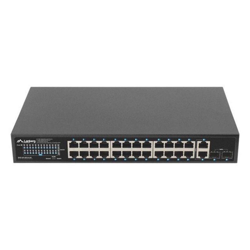 Switch lanberg 24 puertos 1gb poe+ - 2x sfp 2x gbit ethernet 360w rack 19 pulgadas
