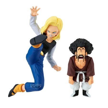 Figura banpresto dragon ball z match makers android 18 vs mr. satan (vs mighty mask)