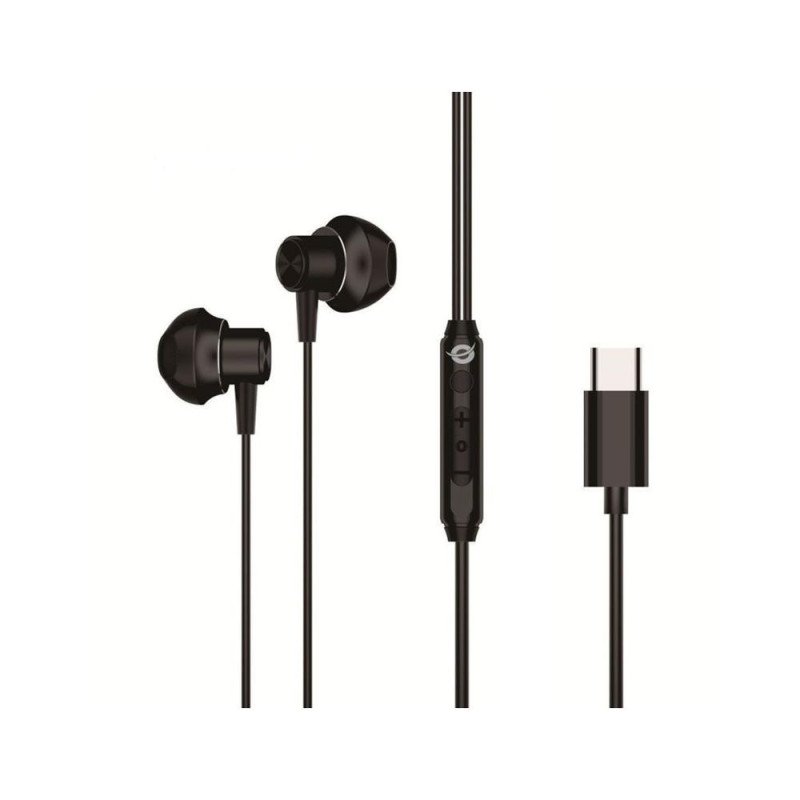 Auricular intrauditivo usb - c conceptronic brendan04b microfono controles 1.2m color negro