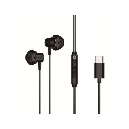 Auricular intrauditivo usb - c conceptronic brendan04b microfono controles 1.2m color negro