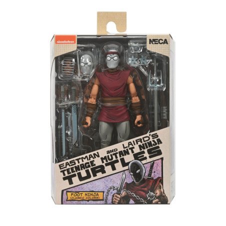 Figura neca teenage mutant ninja turtles mirage comics foot ninja classic colors scale action 18cm