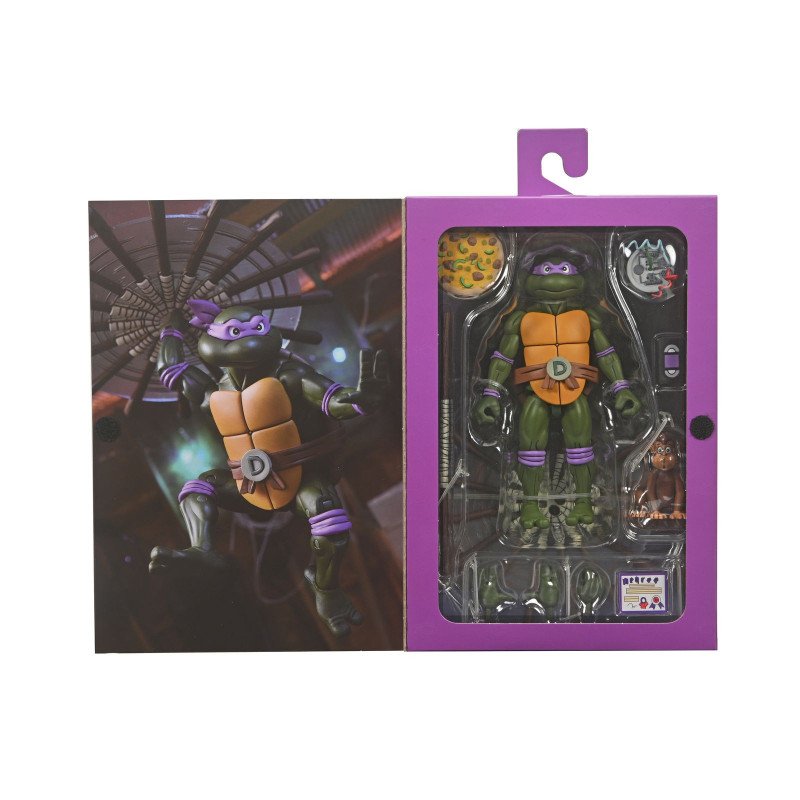 Figura neca teenage mutant ninja turtles cartoon ultimate donatello vhs scale action 18cm