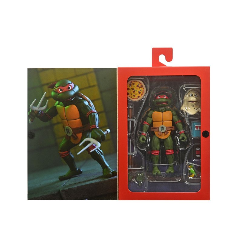 Figura neca teenage mutant ninja turtles cartoon ultimate raphael vhs scale action 18cm