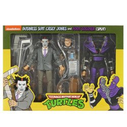 Figura neca teenage mutant ninja turtles business suit casey jones & split foot soldier pack 2 scale action 18cm