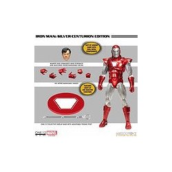 Figura mezco toyz marvel one:12 collective iron man silver centurion edition 16cm