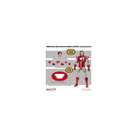 Figura mezco toyz marvel one:12 collective iron man silver centurion edition 16cm