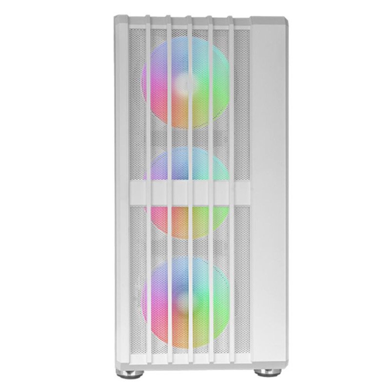 Caja ordenador mars gaming mcvault atx argb cristal templado blanco