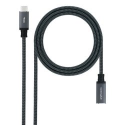 Cable nanocable usb 3.2 gen2x2 20gb 100w c - m - h 1.5m alargador usb - c algodon