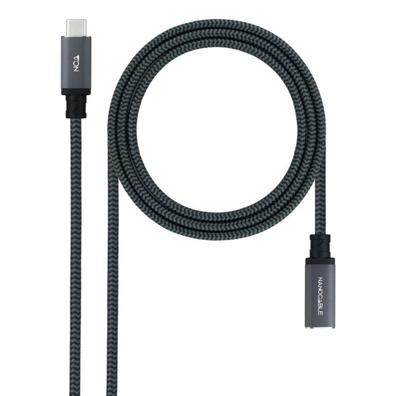 Cable nanocable usb 3.2 gen2x2 20gb 100w c - m - h 1.5m alargador usb - c algodon