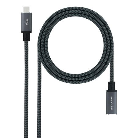 Cable nanocable usb 3.2 gen2x2 20gb 100w c - m - h 1.5m alargador usb - c algodon