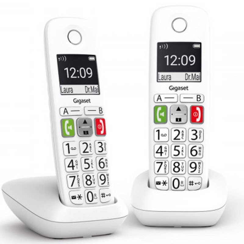 Telefono fijo inalambrico gigaset e290 duo blanco 300 numeros - 42 tonos