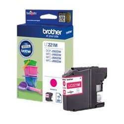 Cartucho tinta brother lc221m magenta 260 paginas dcpj562dw - mfcj480dw - mfcj680dw