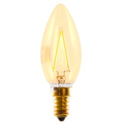 Bombilla led silver electronic filamento edison vela 3w equiv. 20w - e27 - 2.200k - 320o - 300 lm - luz extra calida - a++