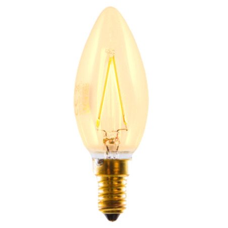 Bombilla led silver electronic filamento edison vela 3w equiv. 20w - e27 - 2.200k - 320o - 300 lm - luz extra calida - a++