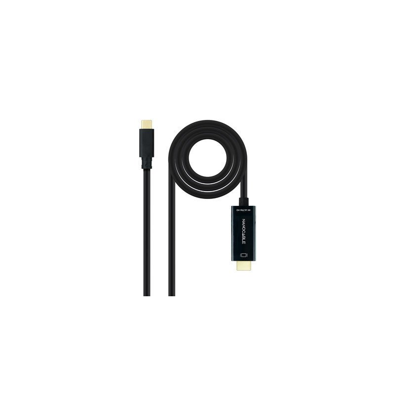 Cable nanocable conversor usb tipo c a hdmi usb tipo c - mhdmi - m negro 1.8 m