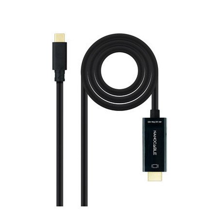 Cable nanocable conversor usb tipo c a hdmi usb tipo c - mhdmi - m negro 1.8 m