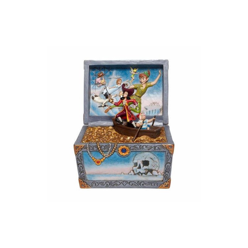 Figura enesco disney peter pan cofre del tesoro peter pan garfio & compania