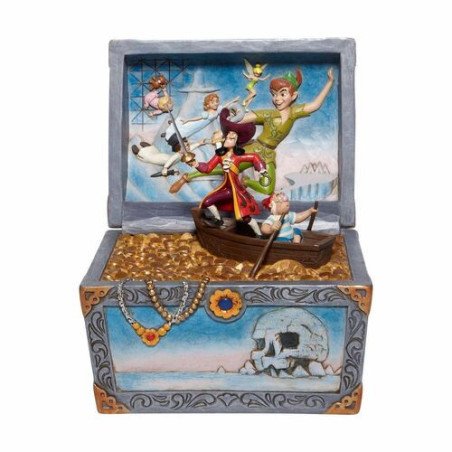 Figura enesco disney peter pan cofre del tesoro peter pan garfio & compania
