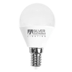 Bombilla led decorativa silver electronis esferica 5w equiv. 50w - e14 - 5000k - 620 lm - luz blanca - a+