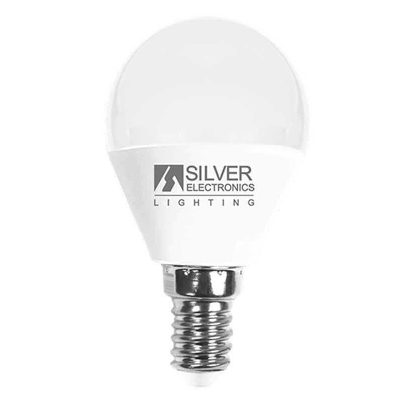 Bombilla led decorativa silver electronis esferica 5w equiv. 50w - e14 - 5000k - 620 lm - luz blanca - a+