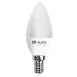 Bombilla led decorativa silver electronic vela 7w equiv. 70w - e14 - 5000k - 620 lm - luz fria - a+