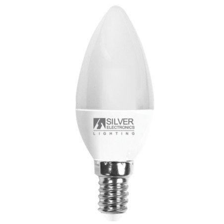 Bombilla led decorativa silver electronic vela 7w equiv. 70w - e14 - 5000k - 620 lm - luz fria - a+