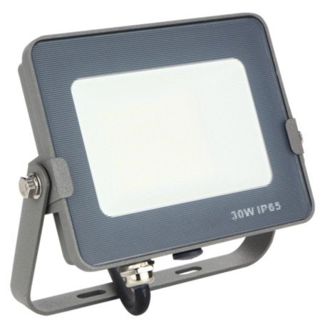 Foco led silver electronics forge+proyector ips 65 30w equiv. 300w - 3700k luz calida - 2400lm color gris