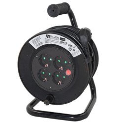 Regleta alargadera enrollacables 4 tomas - 50m - 16a - 250v - 3x1.5mm - color negro