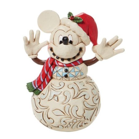 Figura enesco disney muneco de nieve mickey navideno
