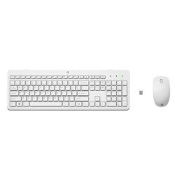 Teclado + raton hp 230 wireless inalambrico - blanco