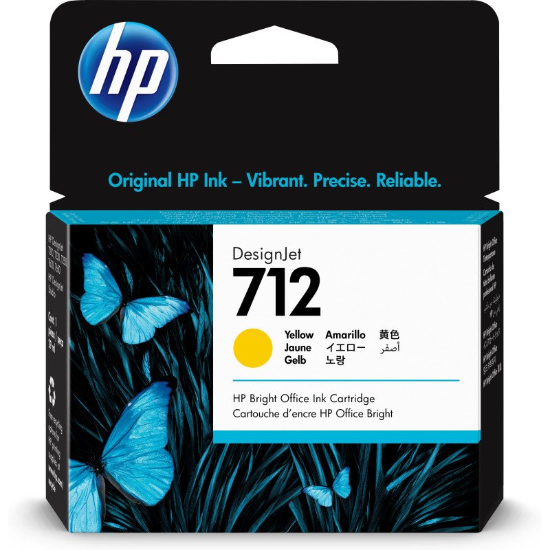 Cartucho tinta hp 712 - 3ed69a - 29 ml - t210 - t230 - t250 - t630 - t650 - amarillo