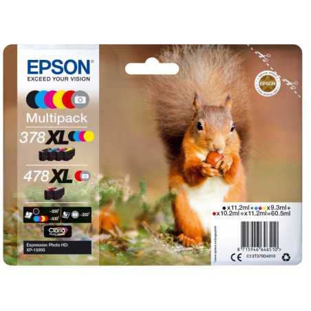 Multipack cartucho epson c13t379d4010 6 colores 378xl - 478xl