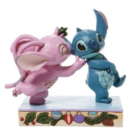Figura enesco disney lilo & stitch stitch y angel con muerdago