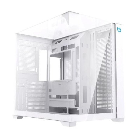 Caja ordenador gaming hiditec atx sky cristal templado blanco