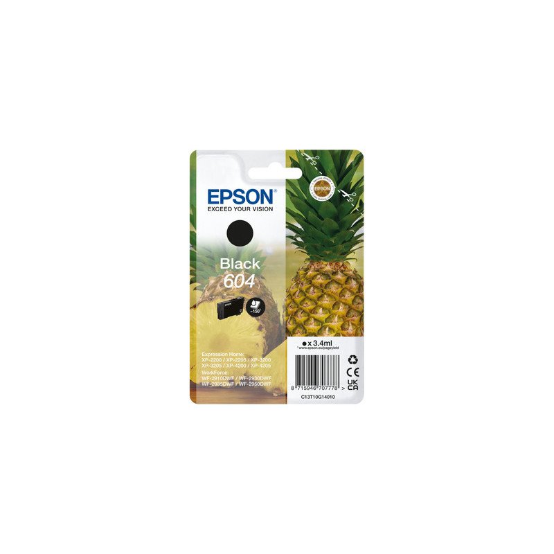 Cartucho epson 604 negro c13t10g14010 xp2200 wf - 2910 pina