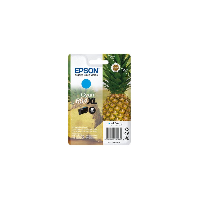 Cartucho epson 604xl cian c13t10h24010 xp2200 wf - 2910 pina