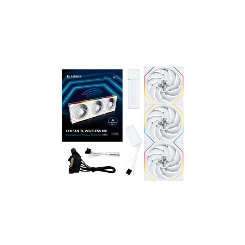 Ventilador caja gaming lian li unifan tl120 inalambrico argb 3x 120mm blanco