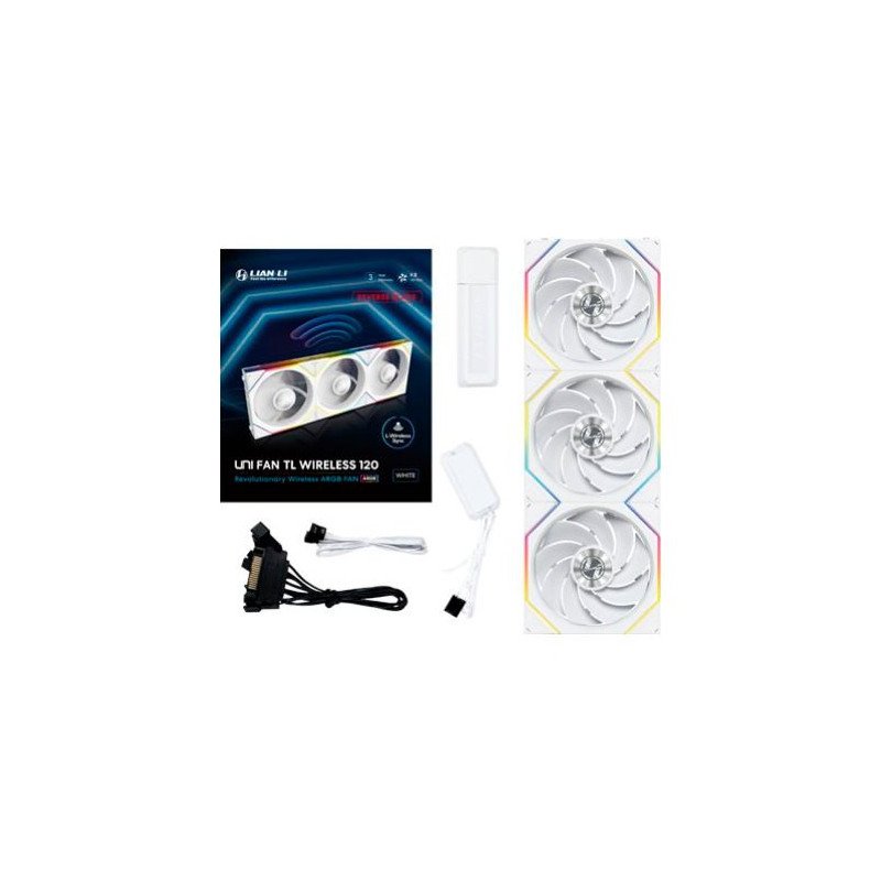 Ventilador caja gaming lian li unifan tl120 inalambrico argb 3x 120mm blanco