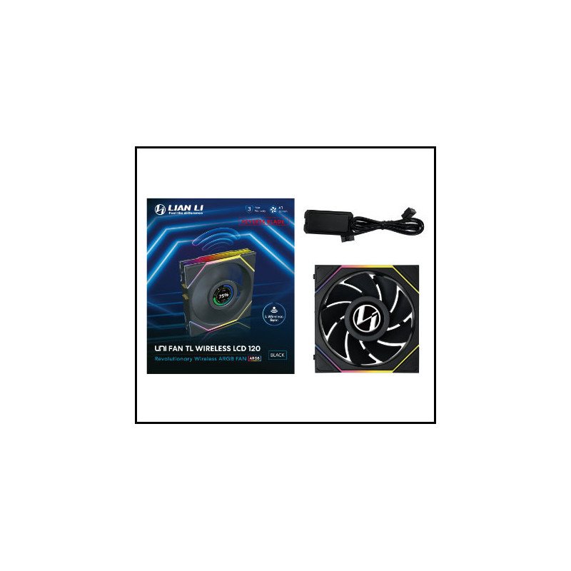 Ventilador caja gaming lian li unifan tl - lcd inalambrico argb 120mm negro
