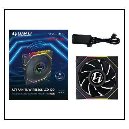 Ventilador caja gaming lian li unifan tl - lcd inalambrico argb 120mm negro