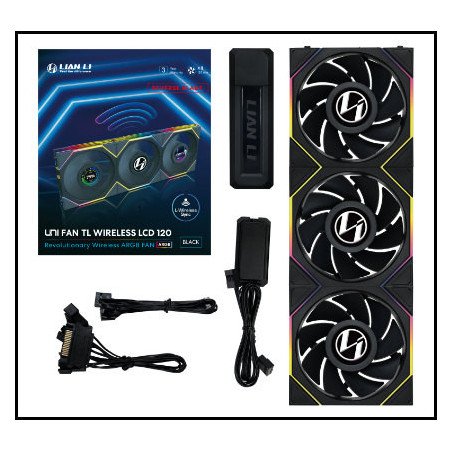 Ventilador caja gaming lian li unifan tl - lcd inalambrico argb 3x 120mm negro