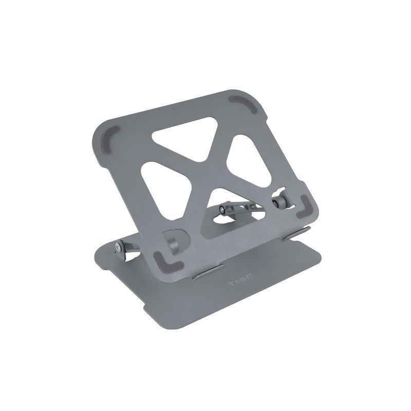 Soporte - base elevador tooq para portatil tablets libros aluminio ajustable ergonomico gris